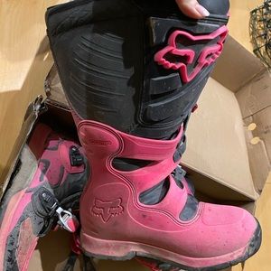 Fox dirt bike riding boots Hot Pink